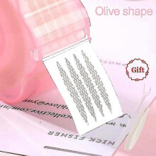 (360pcs Olive Shape) Eyelid Tape Double Eyelid Sticker Clear Beige Invisible Crease Natural Big Eyes Tape Makeup Beauty Tools - H