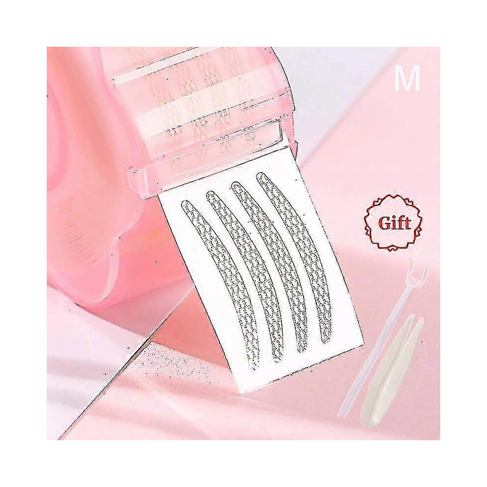 (360pcs M) Eyelid Tape Double Sided Sticker Clear Beige Invisible Eyelid Tape for Big Eyes Makeup Beauty - H