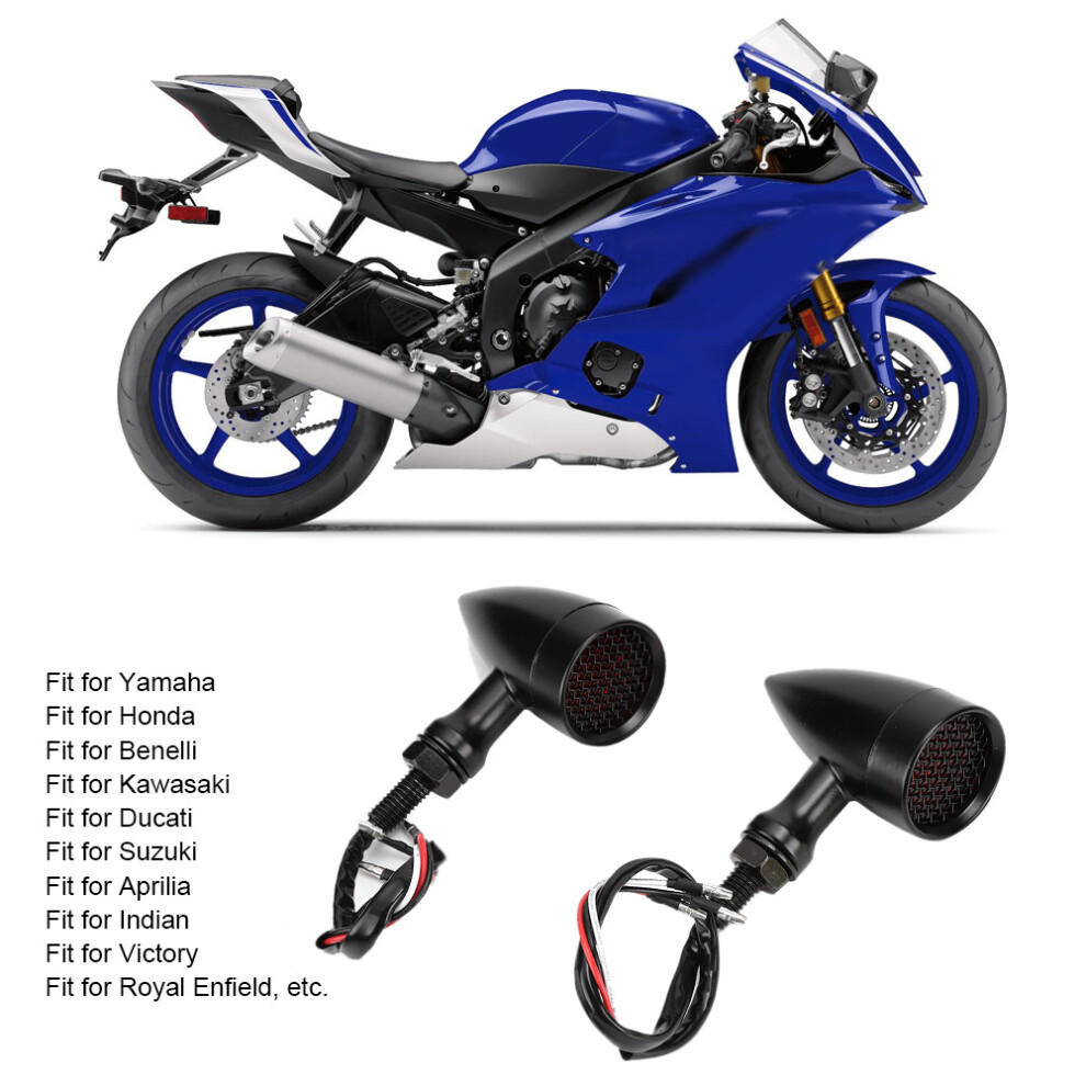 Retro Bullet Led Turn Signal Lamp For Motorcycles, 12V Black 6951349570942
