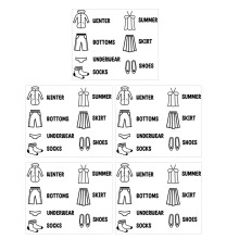 5Pcs Black Removable Kids Wardrobe Labels PVC Clothing Sort Stickers