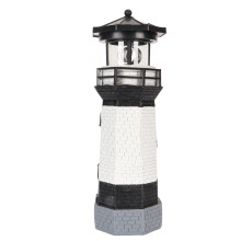Solar Lighthouse 360 Rotating Resin Garden Light with 600mAh Battery