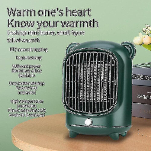 (μαύρο) 500w φορητή ηλεκτρική θερμάστρα γραφείου, θερμάστρα με ανεμιστήρα, μίνι 2