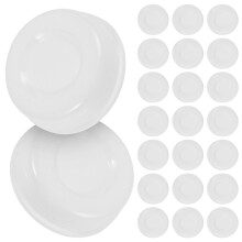 Raindrops 100 Pcs Pots Bowl Paper Tube Cover 3.90x3.60x1.30cm White