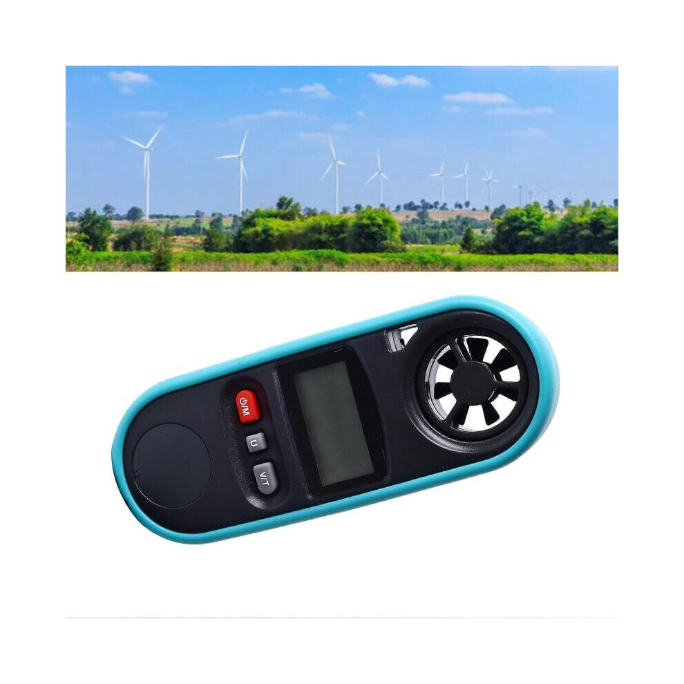 Handheld Anemometer Thermometer LCD Backlit Wind Speed Gauge