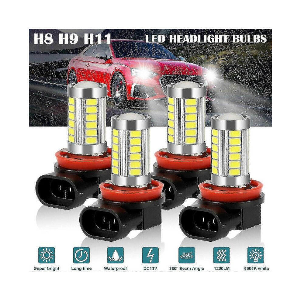 4X H11 H9 H8 Led Headlight Kit High/Low Beam Fog Driving Bulbs 6500K Xenon White 6477056490408