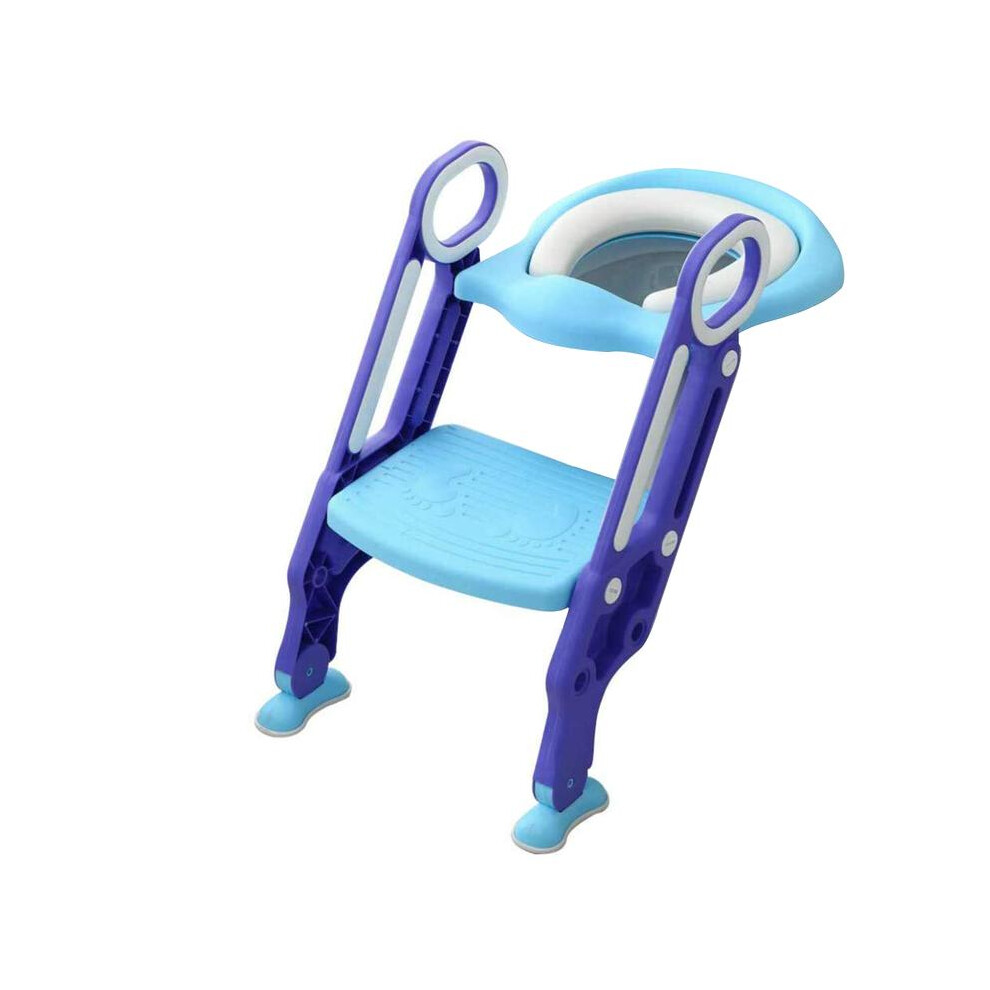 (Blue-Purple) Straame | Children's Toilet Ladder | Seat Adjustable | Height Step-Stool | Easy To Install | Cushioned Toilet Seat | Bathroom Aid | Todd 5031832475259