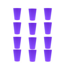 12 stuks dikke plastic sapbekers paars feest partyartikelen