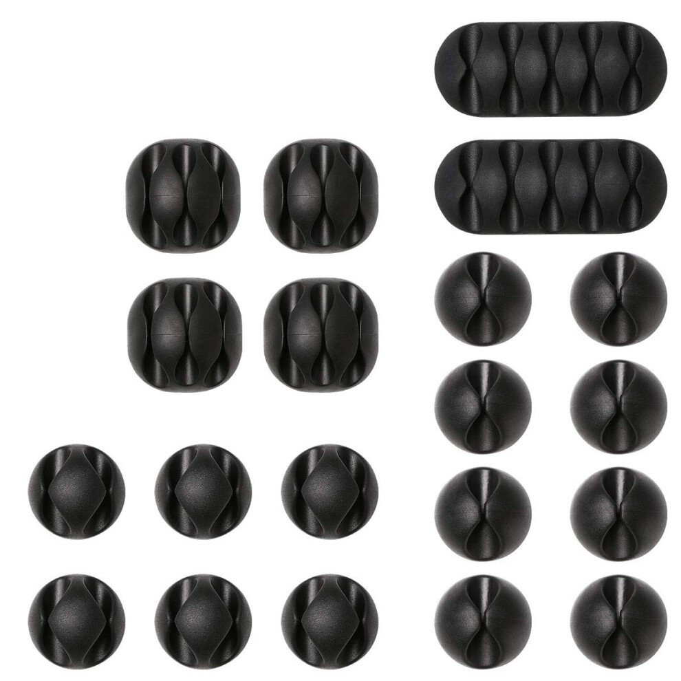 Cable Clips Holders 20 Pcs Cable Tidy Clips Management, Desktop Cord Holder, Charging Cord Cable Management For Home, Office, Car And Desk, 6477056489006