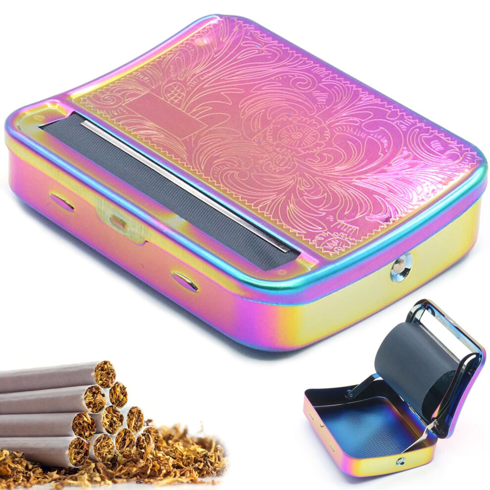 Tobacco Rolling Machine, 1 PCS Automatic Cigarette Rolling Machine, 70mm Cigarette Portable Metal Box for Cigarette Rolling, Roller Cigarett