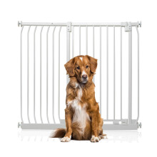 (Blanco, 116cm - 125cm) Bettacare Puerta Extra Alta Elite a Presión para Perros