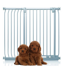 (Gris, 107cm - 116cm) Bettacare Puerta Extra Alta Elite a Presión para Perros