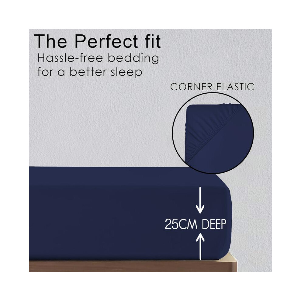 (Navy, Pillow Case) Ultra-Soft 25cm Deep Microfiber Fitted Sheet â Available in 16 Colors and 4 Sizes â Wrinkle-Resistant, Hypoallergenic, and Eas-image-OPC-PKGMJ6F-NEW