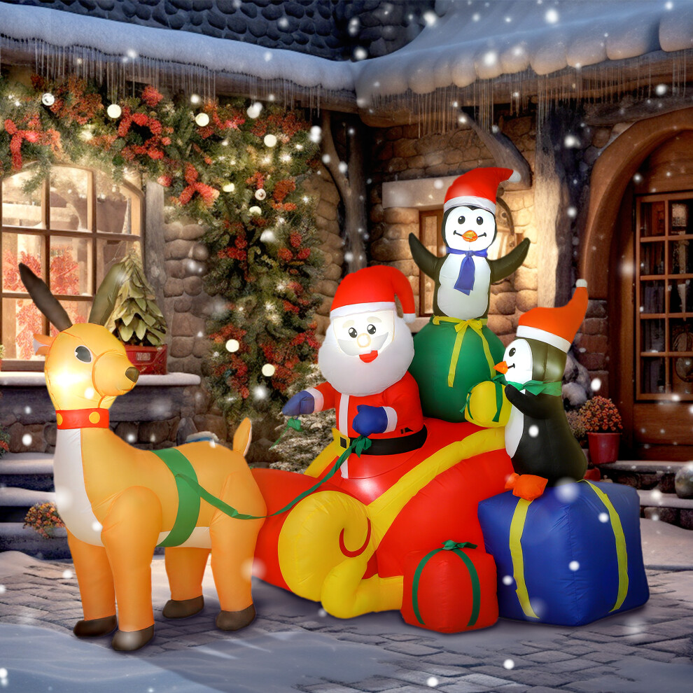 Outsunny Blow Up Outdoor Christmas Decoration With Built-In Led Lights