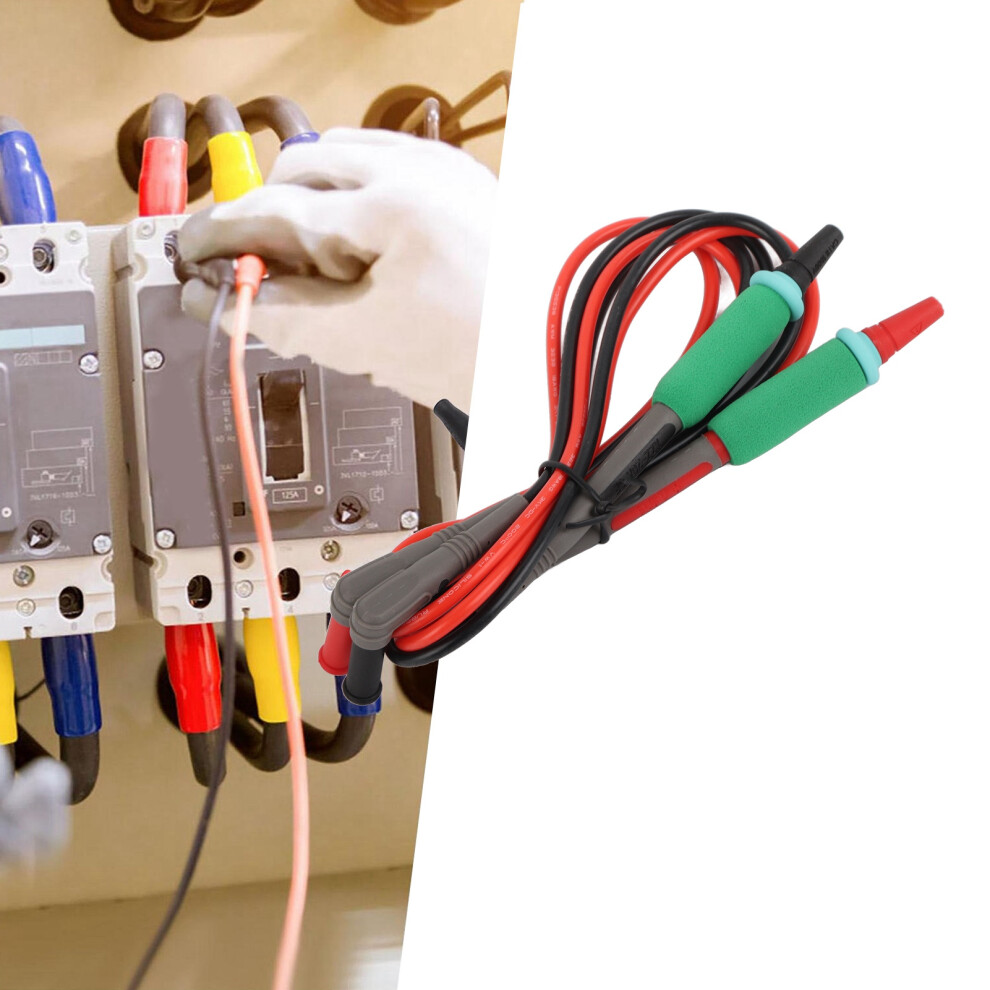Multimeter Test Probe Copper Needle 20A 1000V Silicone Handles, Red & Black 7671349579552