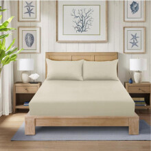 (MOCHA, Double ) CHARKHAH LONDON 40cm Extra Deep Polycotton Fitted Bed Sheets - Soft 12 Colors Available