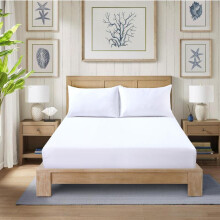 (WHITE, Super King) CHARKHAH LONDON 40cm Extra Deep Polycotton Fitted Bed Sheets - Soft 12 Colors Available
