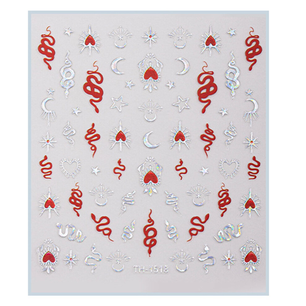 Chinese New Year Nail Stickers with Snake Designs-03style