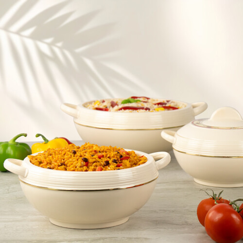 SQ Professional (Cream ) Ambiente Insulated Hot Pot Royal Set 3pc 2