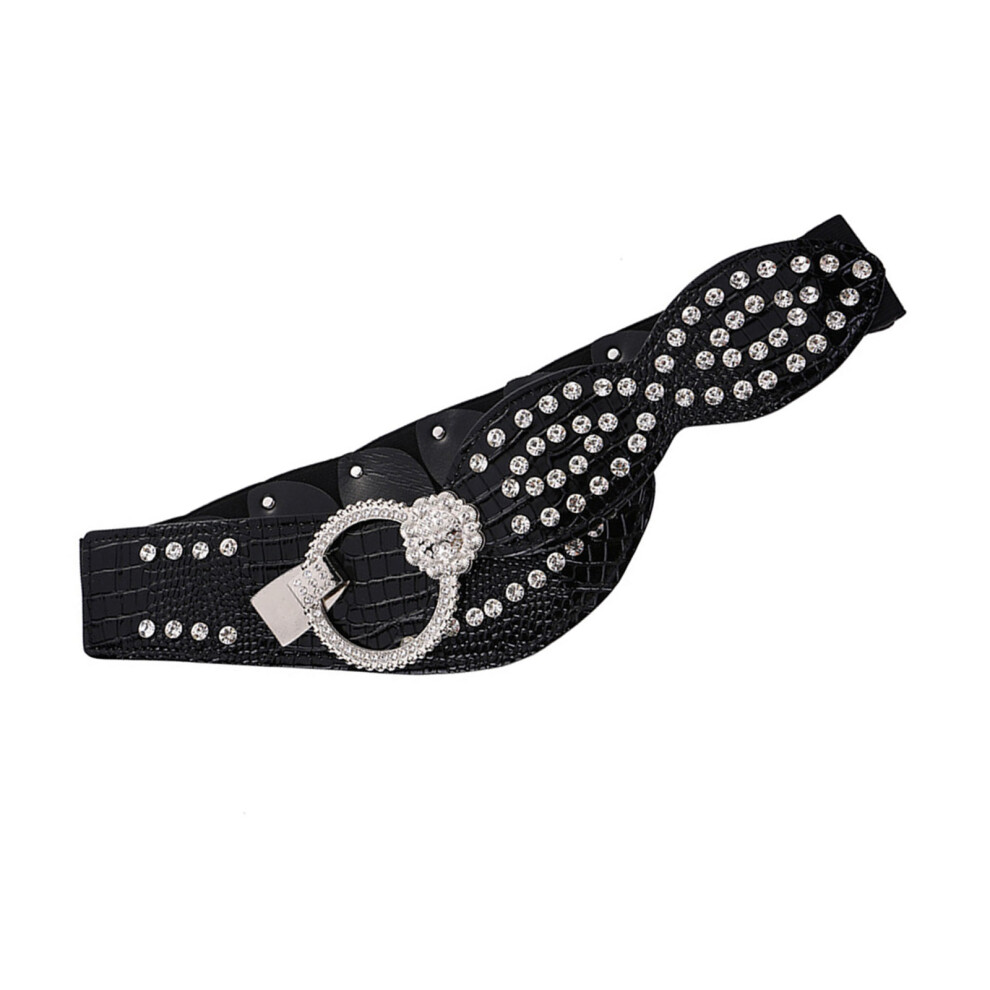 Rhinestones Waist Belt Punk Chain for Cowboy-Style 2 black-image-OPC-PKGMPZG-NEW