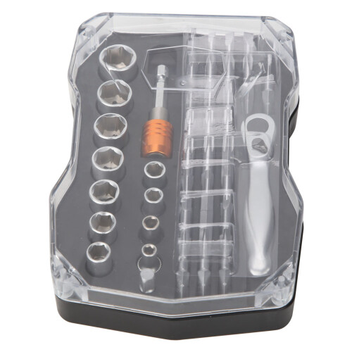 Mini Ratchet Wrench Kit with 34-Piece Screwdriver Bit & Socket Set, Multi-Size 1