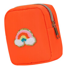 Unique Cosmetic Pouches Nylon Storage Organizer-orange rainbow