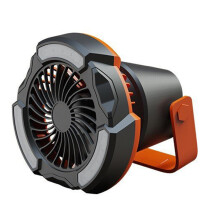 Rechargeable Desk Fan Camping Fan With 3-Gear Airflows LED Light Built-In 4000mAh Battery Remote Control