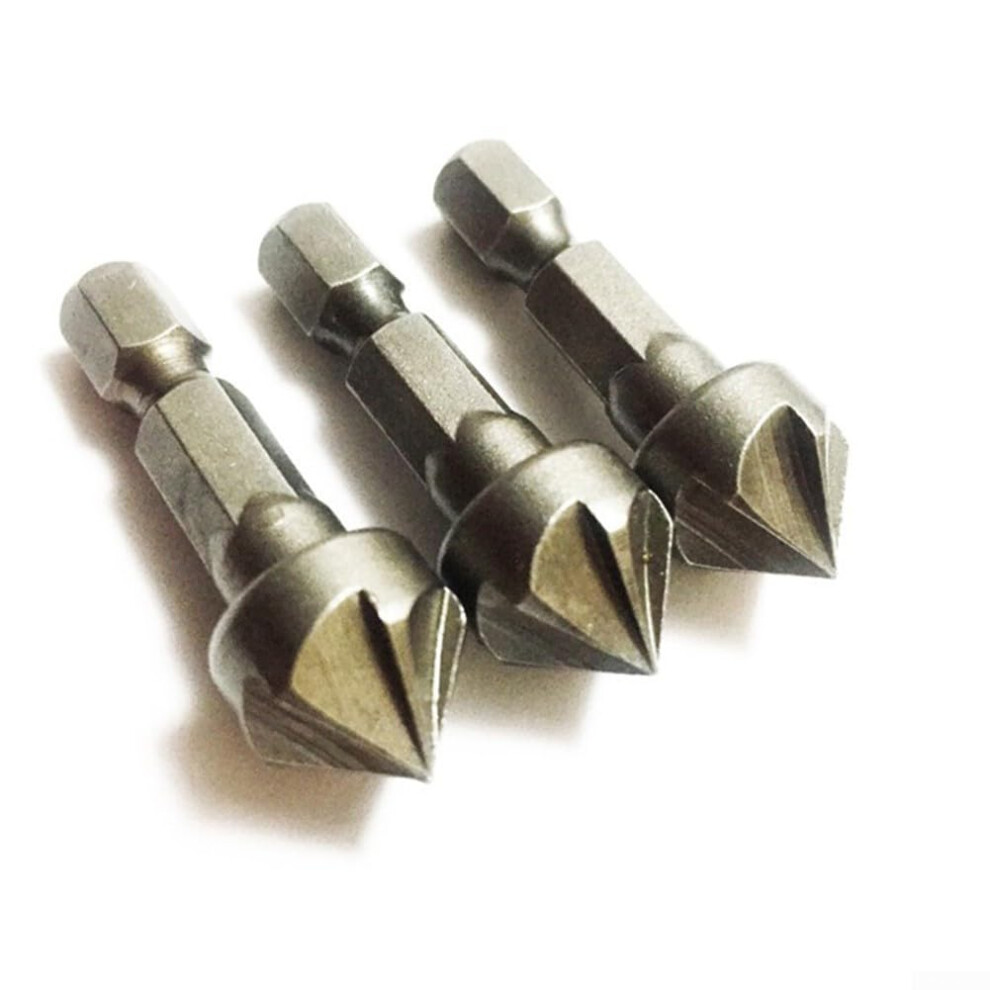3 Pcs Chamfer Drill Bits Set 6-Flute HCS Design Deburring And Chamfering For Wooden And Plastic Plates-image-OPC-PKGMTS7-NEW