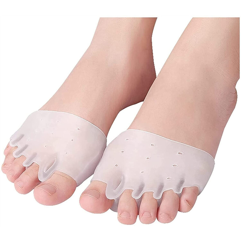 Soft Toe Correction Pad 1 Pair Silicone Forefoot Pad Gel Orthosis Hallux Valgus Separated Toes (F)