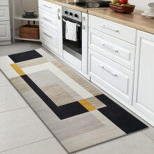 (Small Runner (80x150cm), Milo Beige Printed Rug) Non Slip Shaggy Rugs & Printed Runner Soft Fluffy Carpets for Bedroom, Kitchen & Hallway