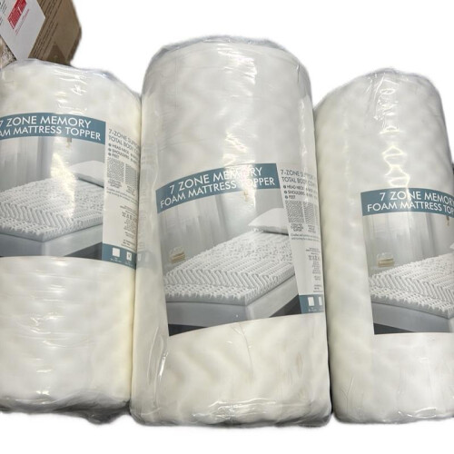 (Double) 7 Zone Deluxe Memory Foam Mattress Topper - Single Double King Size Comfortable Bedding Solution