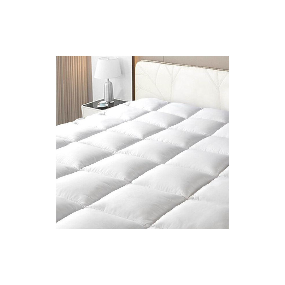 (Single) 10cm Thick Foam Quilted Mattress Topper with Strong Elastic Bands and Premium Hollow Fiber Filling-image-OPC-PKGN2FN-NEW