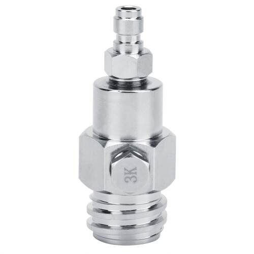 TR21-4 CO2 Tank Adapter with 3K Burst Disk, Brass Nickel-Plated 1