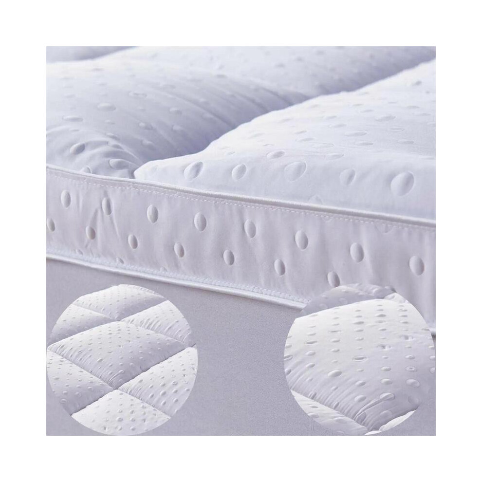 (Super King) 3D Bubble Microfiber Luxury Mattress Topper , 5cm Deep, Extra Soft, Thick Box Shape with Elastic Corners for Single, Double, King Size Be-image-OPC-PKGN5VZ-NEW
