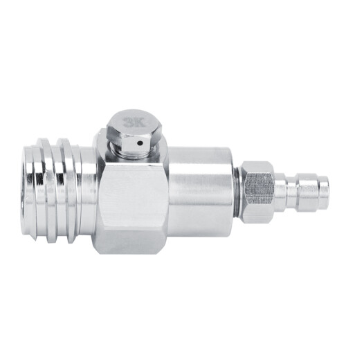 TR21-4 CO2 Tank Adapter with 3K Burst Disk, Brass Nickel-Plated 2
