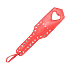 Spanking Paddle Slut Leather SM Tool With Rivet For Extra Sensation Red Bondage Toy For Couples