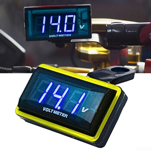Digital 12V Voltmeter ABS Material Secure Bracket For Motorcycle Panel Mount DC Voltage Display 1