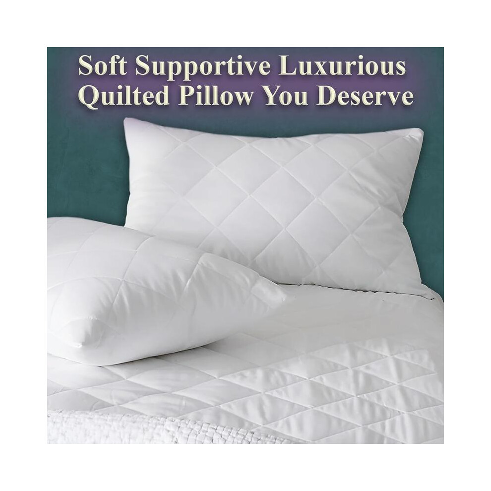 (Quilted Filled Pillow 2Pack) Extra Thick Mattress Topper 10cm/4 Inch Bounce Back Protectors 1200GSM Soft & Fluffy Pad Cover - All UK Sizes Single Dou-image-OPC-PKGN777-NEW