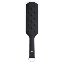 Spank Paddle Small Black PU Leather Pad Plum Blossom Metal Diamond Pattern Nail Tip Nightclub Party
