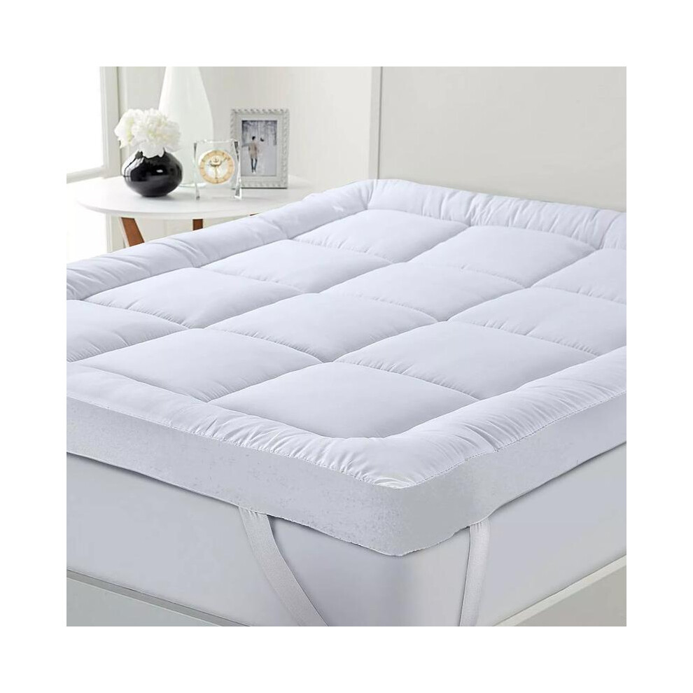 (Small Double) Premium Mattress Topper  4-Inch/10cm Extra Deep  Microfiber Hotel Quality Mattress Topper Super Soft and Fluffy Mattress Topper with Bo-image-OPC-PKGN92R-NEW