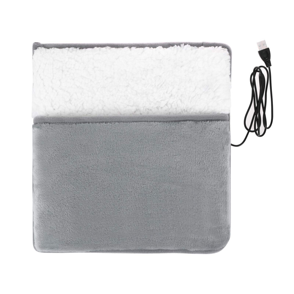 Grey Usb Rechargeable Electric Heating Pad For Feet And Hands, Slippers, Winter Hand/Foot Warmer