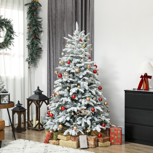 Homcom HOMCOM 6 ft Artificial Christmas Tree with 1182 Branches, Hinged Xmas Tree