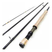 Fishing Rod Carbon 4-Section Fly Rod M Tune Fast Action Portable 2.7m Saltwater And Freshwater