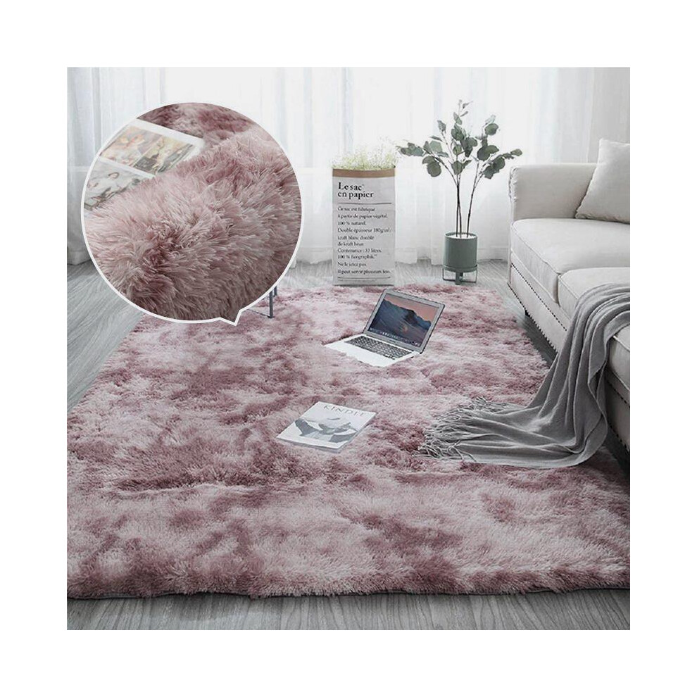 (Purple, 120Cmx160cm/47.20Inchx63.00inch) Solid Color Fluffy Rug, 1 Count Non-Slip Soft Plush Area Rug, Decorative Carpet For Home Living Room Bedroom 8011452283899