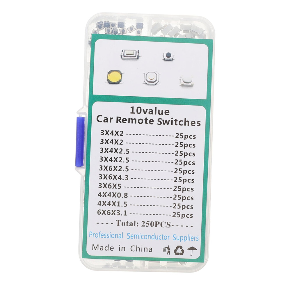 250Pcs Car Switch Button Kit Micro Momentary Push Button Switch For Automotive Tactile Assortment Tactile Switches 9016109858788
