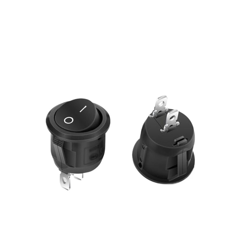 Spst On/Off Rocker Switch 23Mm Round I/O, 6A 250V, 5Pcs Automotive/Boat Electronic Equipment Power Supply Black 9016109858948