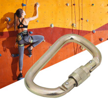 40Cr-Stahl D-Form Kletterkarabiner 45KN 72x112mm Schwarz