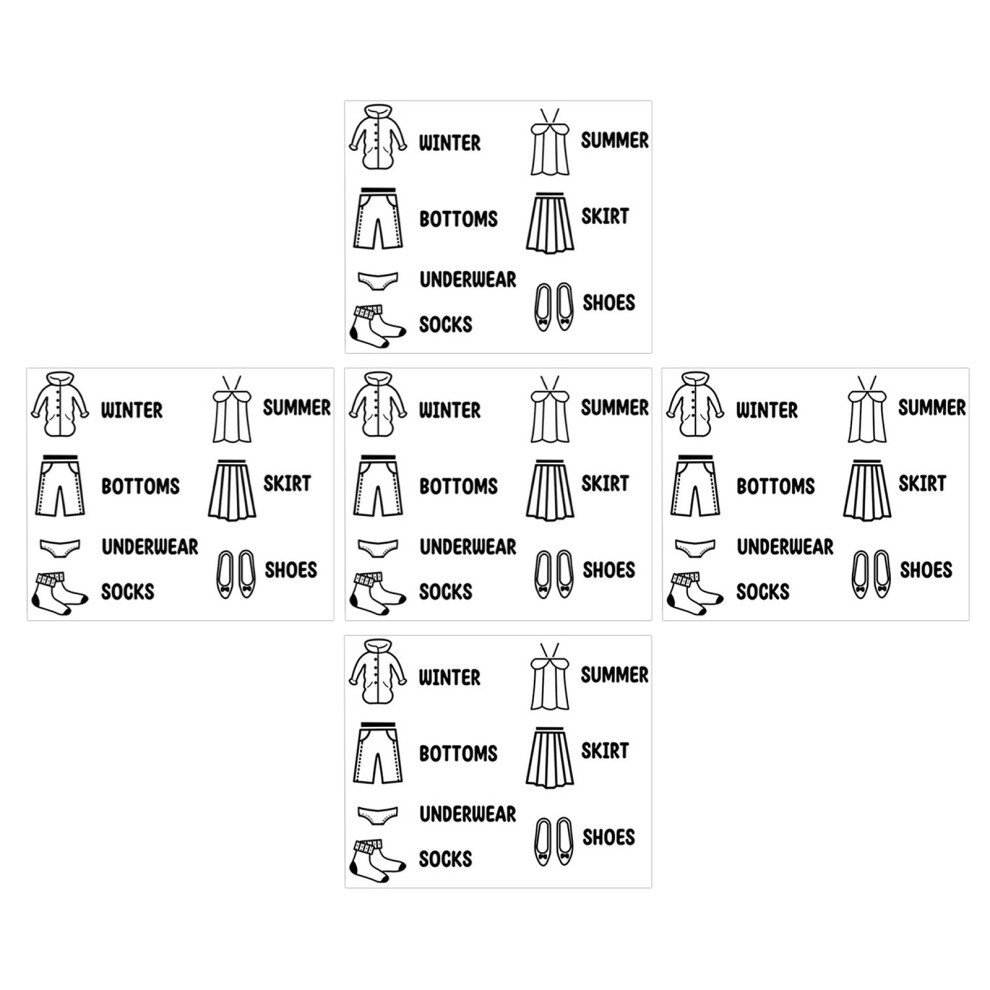 5 Szt. Naklejek Do Sortowania DziecięCej OdzieżY Na Szafę I Szuflady-image