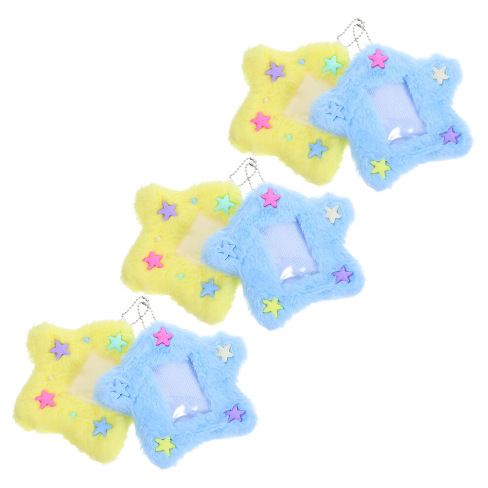6 Szt. Holder Na Kartę Z Gwiazdą, Pluszowy Brelok, Etui ChroniąCe-image