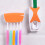 Wall Mounted Toothpaste Dispenser & Toothbrush Holder Set – Orange, ABS+PP 12