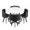 Comfy Living (White, Black) 90cm Square Dining Table Set with 4 Chairs Various Colours 7